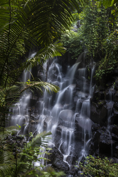 印度尼西亚巴厘岛的热带瀑布图片下载
