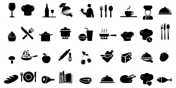 食物图标白色背景图片下载