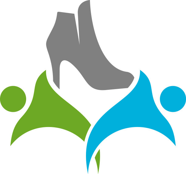 鞋与人标志设计概念模板图片下载