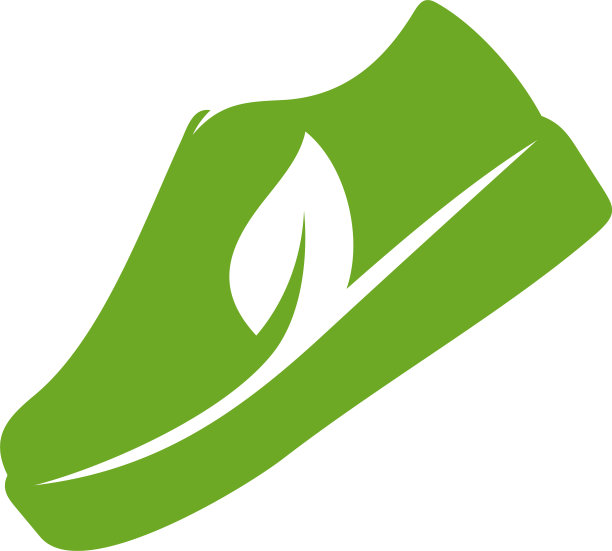 鞋与树叶标志设计概念模板图标图片下载