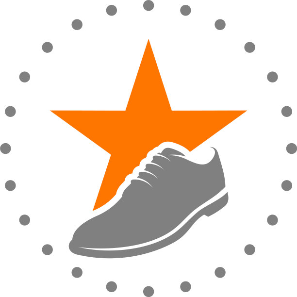 鞋与明星标志设计概念模板图标图片下载