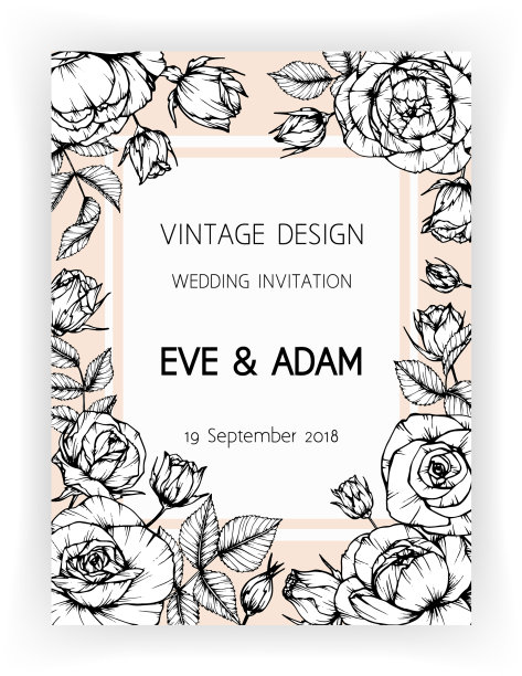 贺卡与玫瑰花和叶的手图片下载