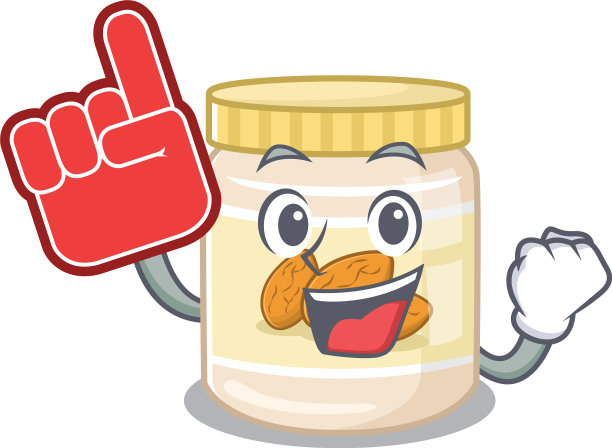 一幅画杏仁奶油吉祥物卡通设计图片下载