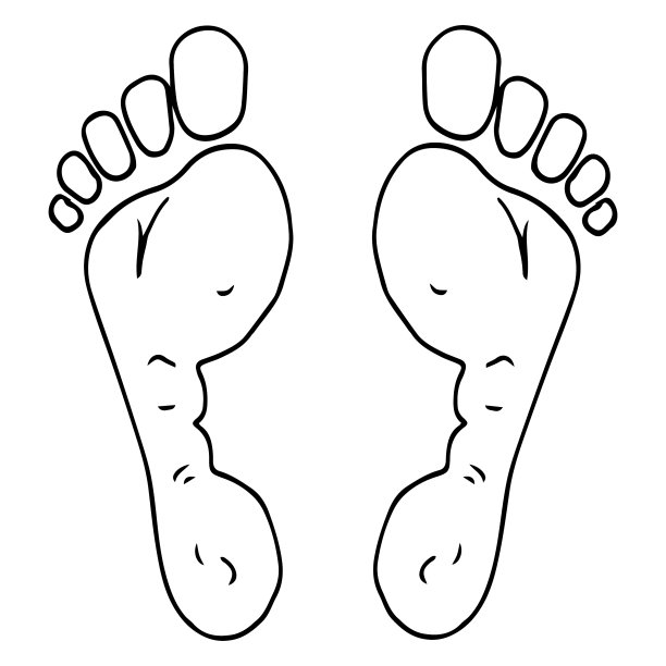 有手指的脚印人的光脚人的鞋底图片下载