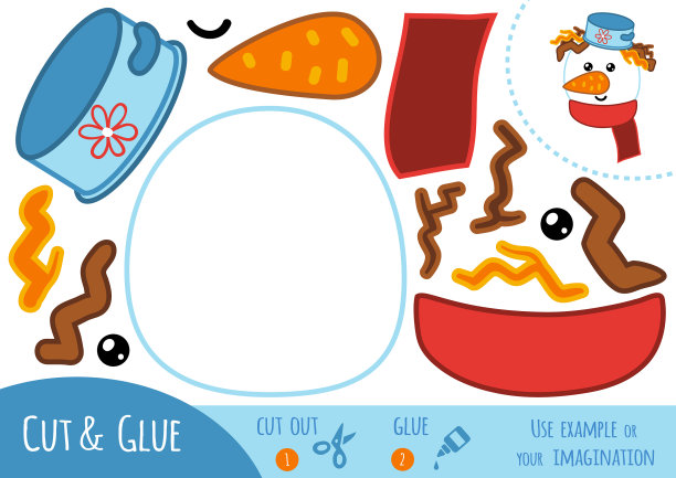 儿童教育纸游戏雪人图片下载