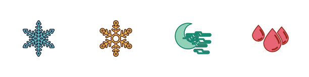 设置雪花雾和月亮和水滴图标图片下载