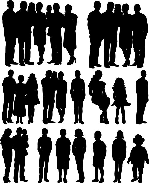 黑色剪影人物收藏图片下载