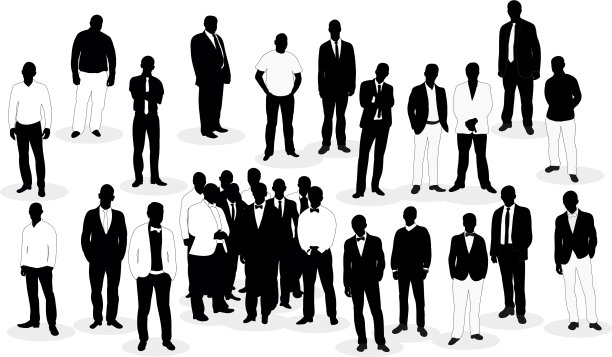 人群剪影男人生意孤立图片下载