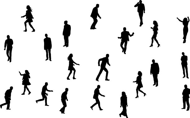 孤立的剪影行人图片下载