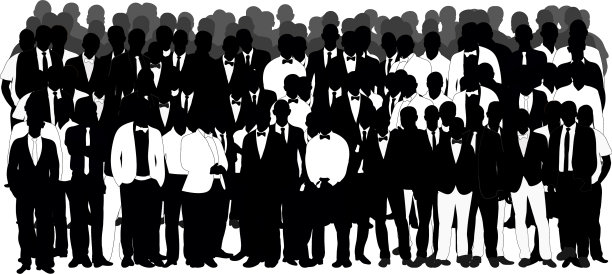 人群剪影男人的生意图片下载