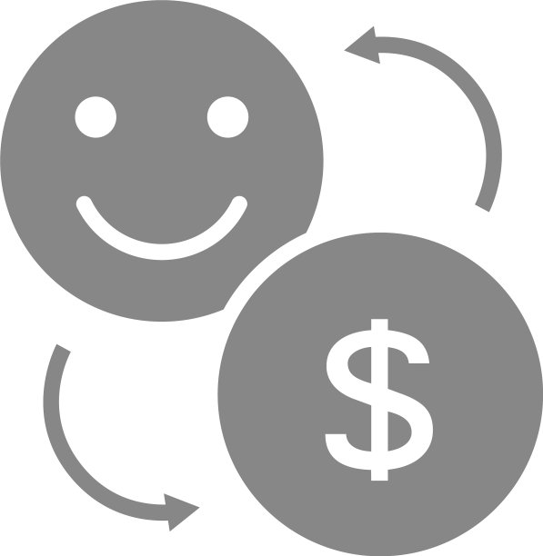 硬币和快乐笑脸灰色图标交换图片下载