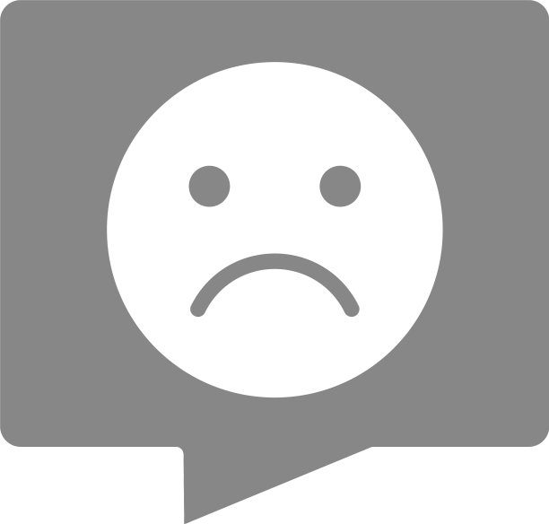 灰色悲伤表情对话气泡图标聊天符号图片下载
