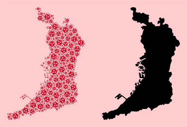 大阪府冠状病毒马赛克地图图片下载