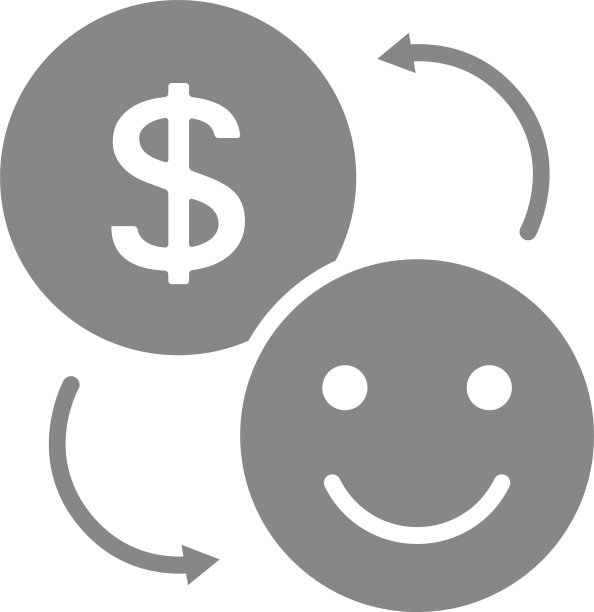 硬币和快乐笑脸灰色图标交换图片下载