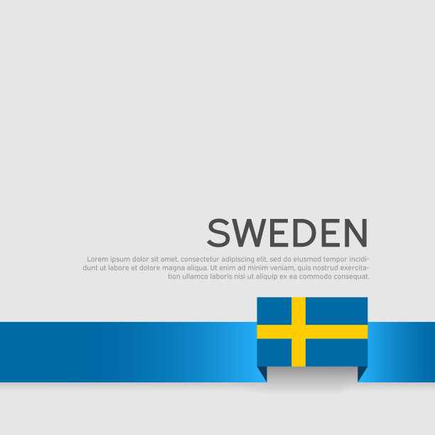瑞典国旗上的色带以白色为背景图片下载