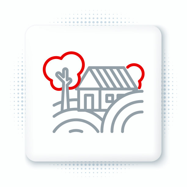 线农场房子概念图标孤立在白色图片下载