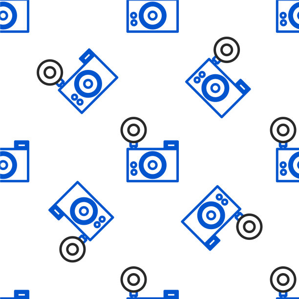 线条照片相机图标隔离无缝模式图片下载