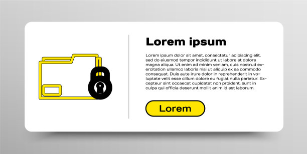 行文件夹和锁定图标隔离在白色图片下载