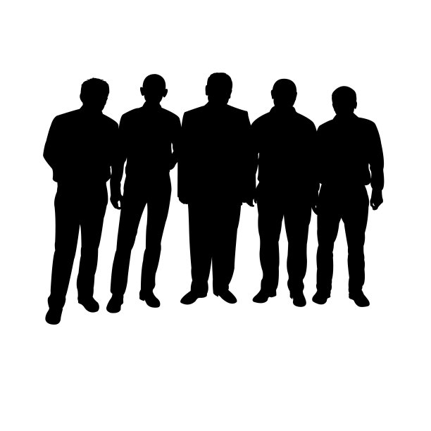 男人一起画像，剪影矢量图片下载