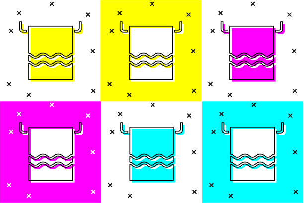 将毛巾放在一个挂钩图标上，颜色隔离图片下载