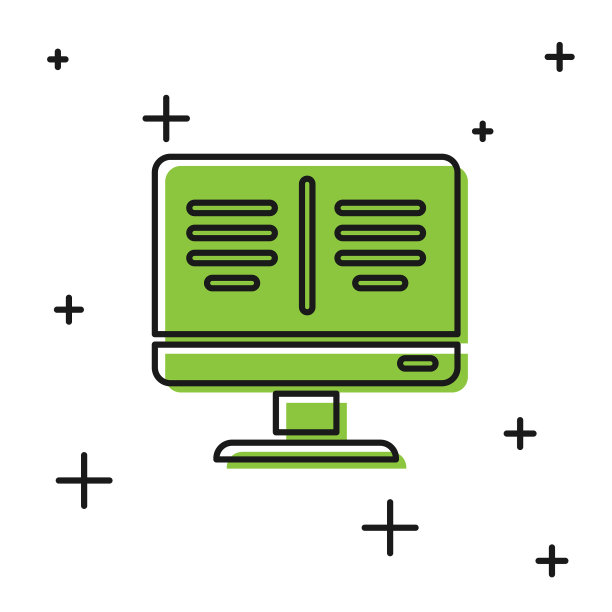 黑在线书在监视器上图标隔离上图片下载