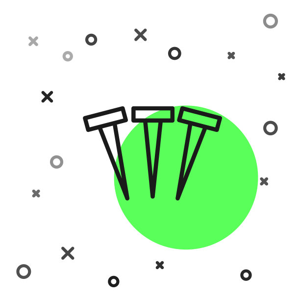 黑色线金属指甲图标孤立在白色图片下载