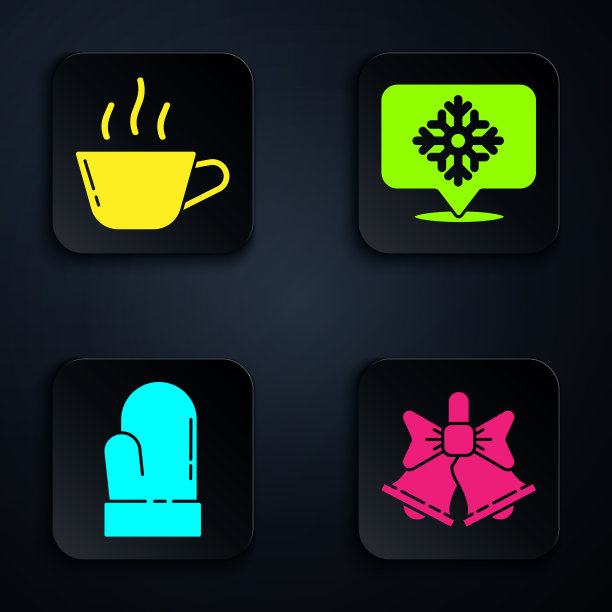 设圣诞铃声咖啡杯图片下载