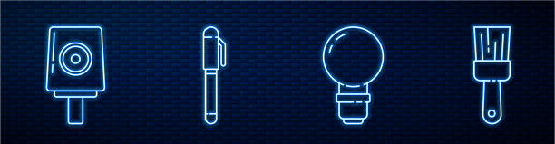 设置线灯泡喷雾器，喷嘴，笔帽图片下载