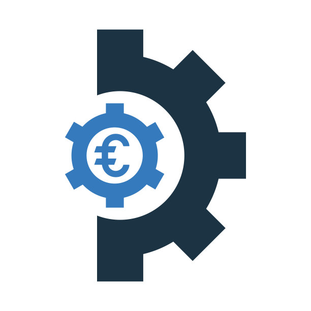 欧元，支付设置图标。在白色背景上分离的字形向量。图片下载