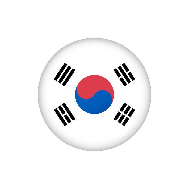 圆旗韩国按钮图标光滑图片下载
