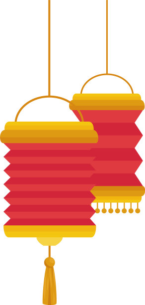 孤立的中国红灯笼设计图片下载