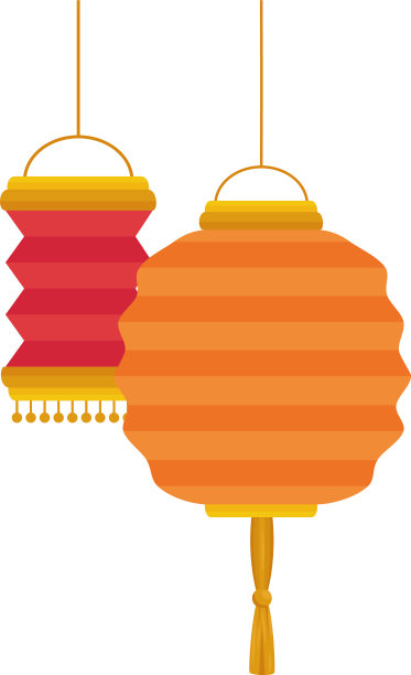 孤立的中国灯笼设计图片下载