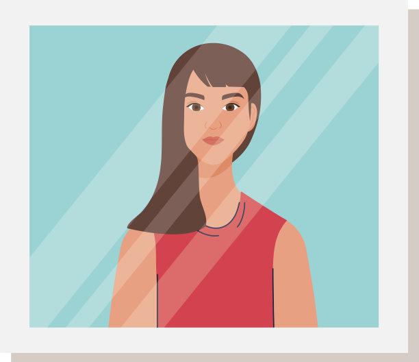 女人卡通在框架设计图片下载