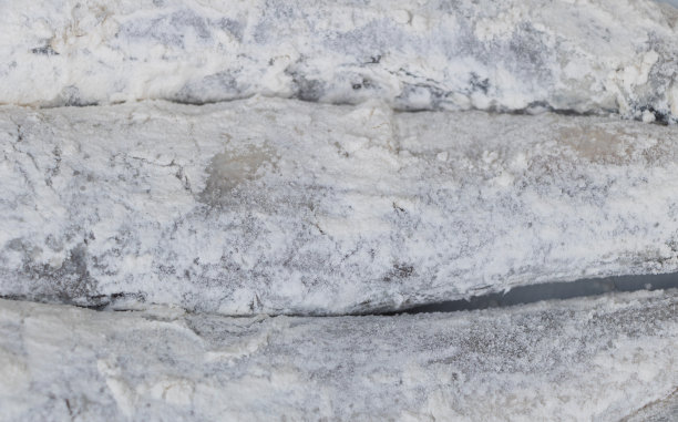 在烹饪鱼的过程中，用面粉压制。近距离的照片图片下载