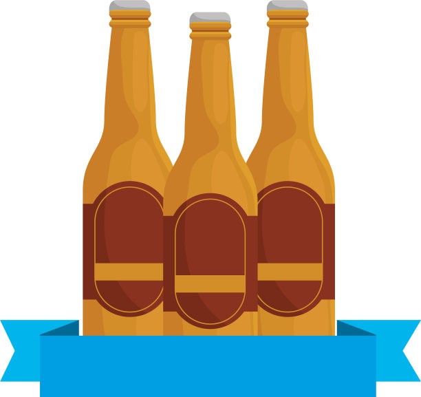 孤立的啤酒瓶带设计图片下载
