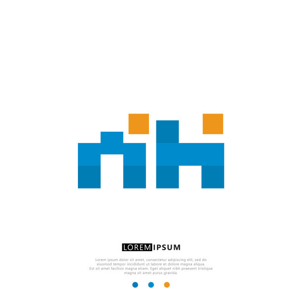 Mh或hm标志字母初始设计模板图片下载