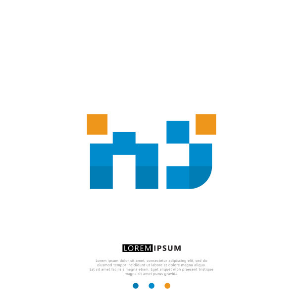 Mj或jm标志字母初始设计模板图片下载