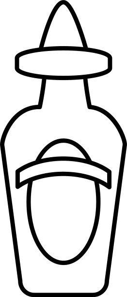 墨西哥龙舌兰酒瓶线性图标图片下载