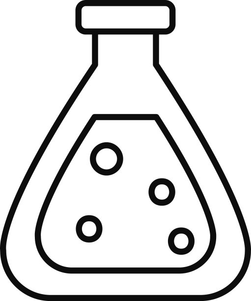 化学烧瓶图标线条风格图片下载