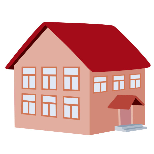 可爱的两层房子孤立物体上的白色图片下载