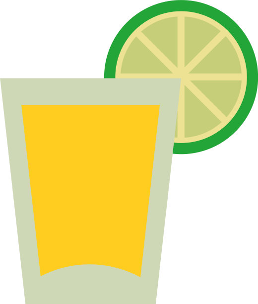 柠檬水玻璃图标平坦风格图片下载