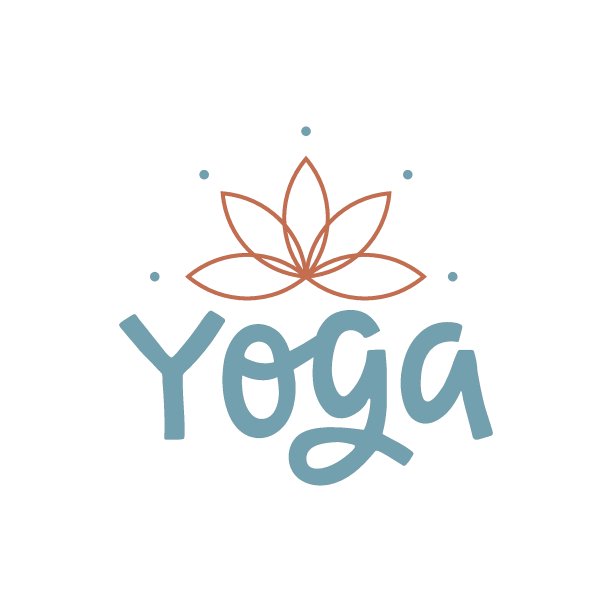 瑜伽字母荷花平面矢量插图图片下载