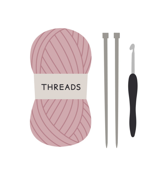 矢量插图编织线，编织针，和钩针钩。图片下载