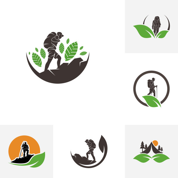 户外攀岩标志设计模板图片下载