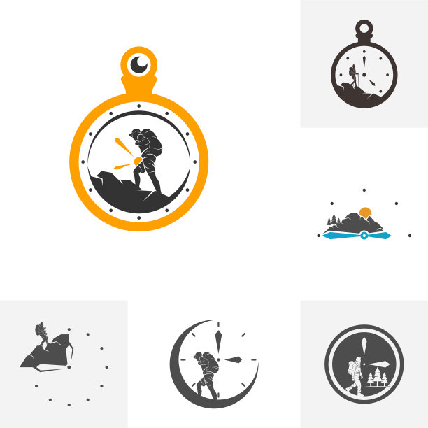 户外攀岩标志设计模板图片下载