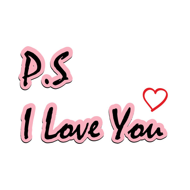 又及:我爱你。贴纸、图标和徽章。夫妻关系、浪漫和爱情。图片下载