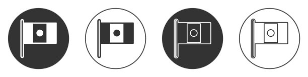 黑墨西哥国旗上的旗杆图标孤立图片下载