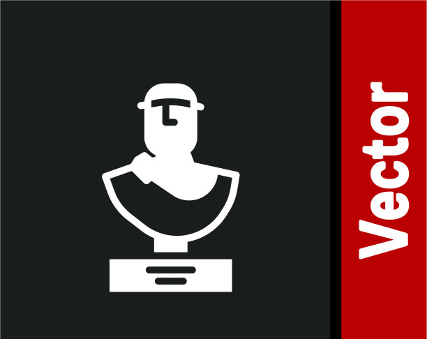 白色古代半身像雕塑孤立上图片下载