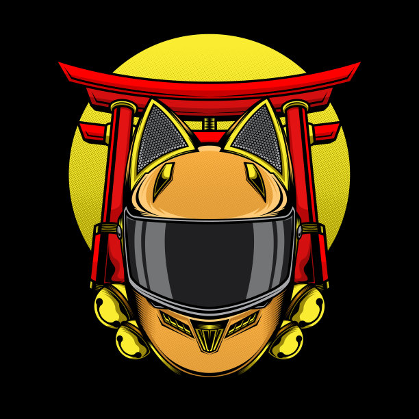 头盔猫耳标志图片下载