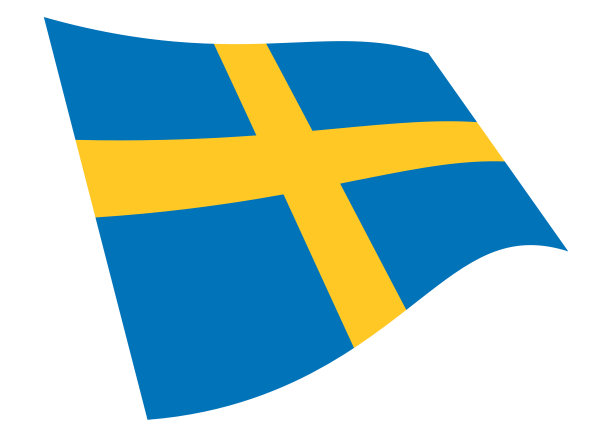 瑞典挥舞旗帜图形孤立在白色与剪辑路径3d插图图片下载